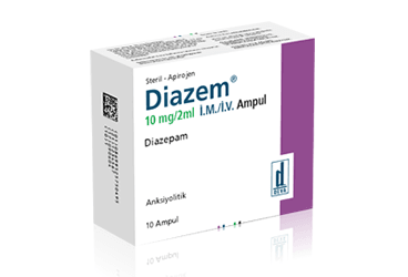 DIAZEM 10 MG/2 ML I.M./I.V. ENJEKSIYONLUK COZELTI ICEREN AMPUL (10 AMPUL)